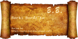 Berki Boróka névjegykártya